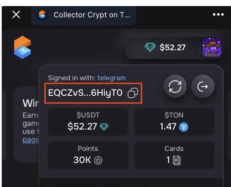 CCoT profile dropdown